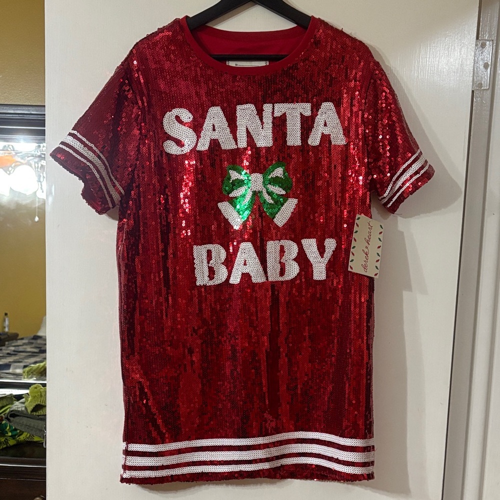 Derek Heart Red Sequin Mini Dress